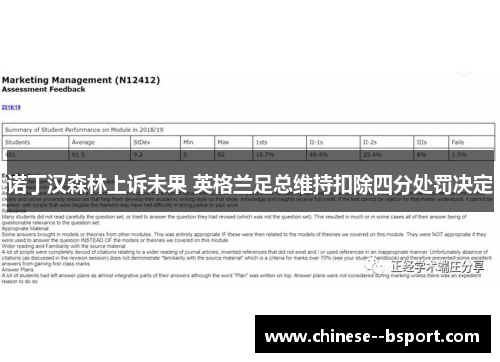 诺丁汉森林上诉未果 英格兰足总维持扣除四分处罚决定